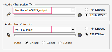 Remote-Software: Audioeinstellungen