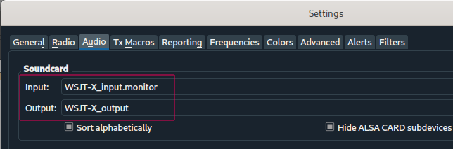 WSJT-X: Audioeinstellungen